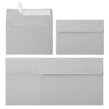 Imagem de PATIKIL Pacote com 60 envelopes A2, envelopes de convite cinza autoselados para cartões postais de casamento, fotos, anúncios, correspondências, tamanho 10 x 14 cm