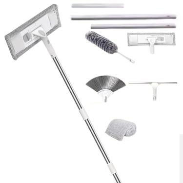 Imagem de TBATM Mops de Limpeza para Pisos um Conjunto, Mop Plano Poderoso com Pano de Fibra Ultra Fina para uso Seco e Molhado, para Parede, Carro,F,321cm