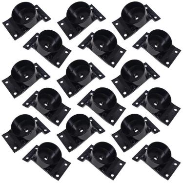 Imagem de Kit 18 Chapinhas Chapa Inclinada 15º Com Tubo Fixação Preta