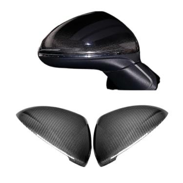Imagem de Capa de espelho de fibra de carbono compatível com Porsche Cayenne 2015-2017, porta externa do carro, retrovisor lateral, tampas de visão traseira, capa reversa, complemento
