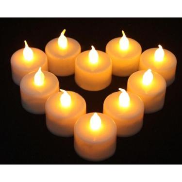 Imagem de 5 Vela Led Eletrônica Amarela Linda Decorativa, Festa + 3 Baterias - w