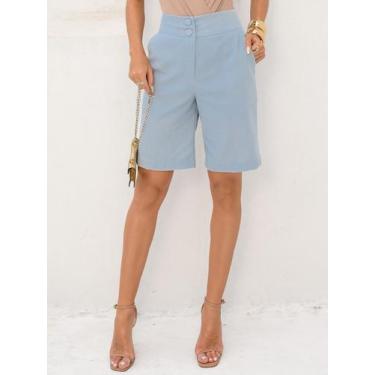 Imagem de Bermuda de Linho Feminina com Bolsos e Botões Design moderno - Lumia, 