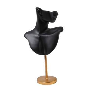 Imagem de Wzmzjy Busto de Manequim, Suporte para Joias, Decoração de Apresentação, Brincos, Suporte para Exposição de Colares para Shoppings, Vendas em Showroom, Preto