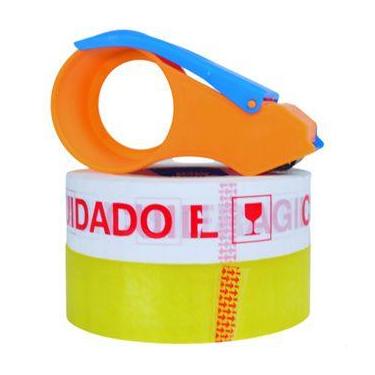Imagem de Kit Aplicador Suporte Com Fita Adesiva Fragil Resistente e Fita Transp