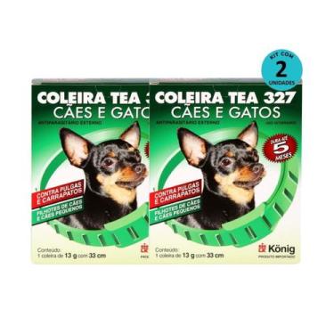 Imagem de Kit Coleira Contra Pulgas E Carrapatos TEA 327 Cães Pequenos König 13g