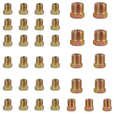 Imagem de MuRealy 35 peças sortidas de acessórios de linha de freio, kit de linha de freio universal para 1/4 e 3/16 flares invertidos de linha de freio compatível com linhas de freio de carro/caminhão/SUV (19