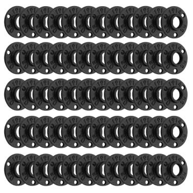 Imagem de Home TZH Flange de piso preto antiferrugem de 1,9 cm, acessórios para tubos de ferro maleável para estilo vintage industrial, flanges com furo rosqueado para projetos faça-você-mesmo/móveis/decoração