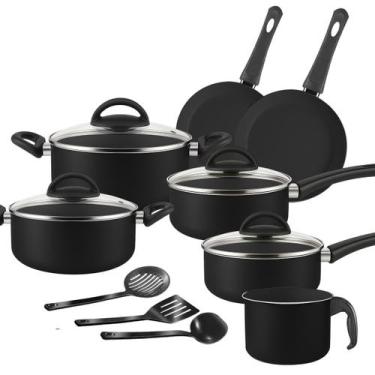 Imagem de Conjunto de Panelas Antiaderente Marpal 10 Peças Colors, Preto