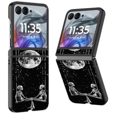 Imagem de WZCJDHMJ Capa para Motorola Razr 2025/2024, fina, fina, rígida, policarbonato, antiarranhões, capa protetora à prova de choque para Moto Razr 50-Skull Talking