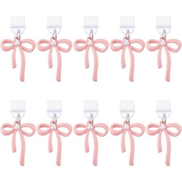 Imagem de DICOSMETIC 10 peças de pingentes de plugue de poeira a granel pérola rosa laço tipo-C porta de carregamento USB charmoso capa de plugue de porta USB C pingente protetor para celular tablet portas de