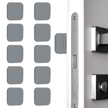 Imagem de PATIKIL 10 peças de protetor de parede para maçanetas de porta, 4,6 cm quadradas, batentes de porta autoadesivos, almofada de para-choque, protetor de parede silencioso para geladeira, casa