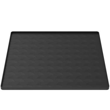 Imagem de Secador de silicone à prova de poeira protetor superior tapete protetor de silicone à prova de poeira capa de lavadora e secadora para o topo 60 x 60 cm (preto)