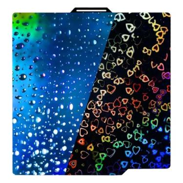 Imagem de IdeaFormer-Placa de efeito PEH 3D para impressoras Bambu Lab X1/X1C/X1E/P1P/P1S/A1, placa de aço com mola em formato de coração e gota d'água para impressoras Bambu Labs 257x257 mm