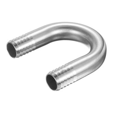 Imagem de PATIKIL Conexões de farpa de mangueira de 1" (25 mm) x 1" (25 mm), 1 peça de conector de junta em forma de U de aço inoxidável 304 emenda de metal com encaixe farpado