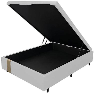 Imagem de Base Box Baú Kwid Casal em Linhão 36x138x188 Dream House Cor Branco