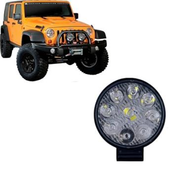 Imagem de Kit 2 Mini Farol Milha 27w Redondo 9 Leds 12v 24v Universal