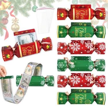 Imagem de Caixa de Natal Money Pull Pouch Box Piuaeue Snowflake, conjunto de 8