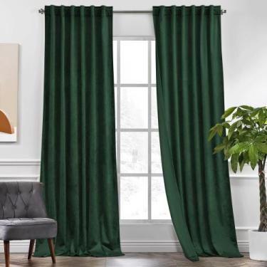 Imagem de Cortinas KGORGE Green Velvet 244cm para quarto e sala de estar