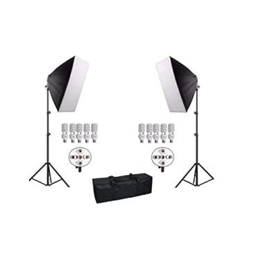 Imagem de A Home Enterprise Kit Iluminação PK-SB01 220v com 2 Softbox + 2 Tripés + 8 Lâmpadas + 1 Bolsa