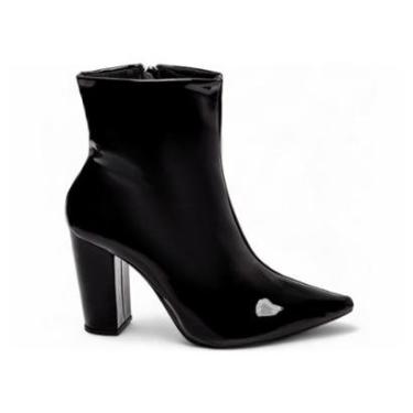Imagem de Bota Cano Curto Preta Salto Quadrado Grosso AVS 65-04D-Feminino