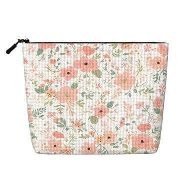 Imagem de Xalvyriehf Bolsa de maquiagem pequena para bolsa – Bolsa de cosméticos para crianças, bolsa de higiene pessoal de viagem para meninos e meninas, bolsa organizadora de acessórios para presentes, Flores