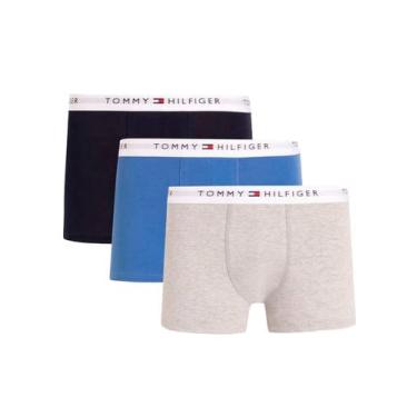 Imagem de Cueca Tommy Hilfiger Cotton Stretch Trunk Azul Cinza Mescla Marinho Pa