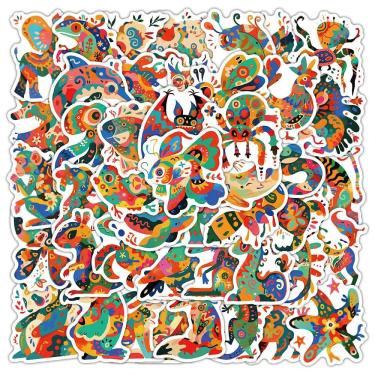 Imagem de Conjunto de adesivos, 54 peças de vinil colorido à prova d`água para animais com dopamina