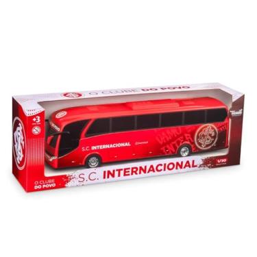 Imagem de Usual Brinquedo Ônibus S.C. Internacional, Miniatura Oficial do Clube do Povo, Modelo Colorado em Vermelho e Preto, 1/50 Escala