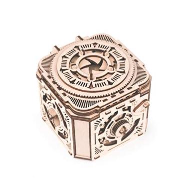 Imagem de Caixa de Tesouro com Senha Quebra-Cabeça Madeira Auto-Assemblagem Kit Mecânico 3D Artesanato DIY Brinquedo Ferramenta Educacional Decoração Mesa para