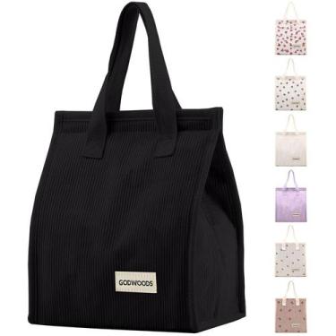 Imagem de Lancheira TELLUMO Corduroy Isolada 22,5x13x26cm Preta