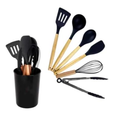 Imagem de Kit Utensílios Conjunto De Cozinha Com 7 Peças Silicone Colorido