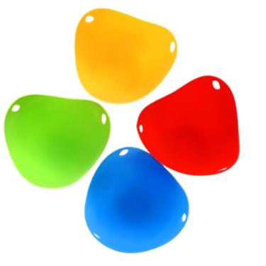 Imagem de Conjunto de 4 peças para cozinhar ovos – Copos de silicone coloridos para cozinhar facilmente, saudável e antiaderente