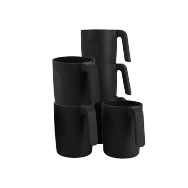 Imagem de Perlapoc Canecas de café de palha de trigo, 473 ml, copos inquebráveis com alça conjunto de 6, alternativo para xícaras de café reutilizáveis de plástico, seguro para micro-ondas e lava-louças