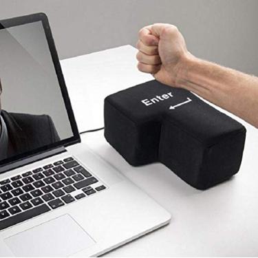 Imagem de Mrisata Creative Giant Super Size Enter Key USB Big Entert Button Comfort Economic Desktop Custu Stret Relief Punch Bags, Giant Enter USB Big Enter Key Resotto Big Enter Button