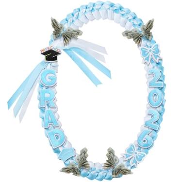 Imagem de Hotop Colar Leis com fita de formatura infantil para pré-escola classe de 2026, 128 cm trançado duplo pré-escolar para meninos e meninas, about 47 inches/ 120 cm in perimeter, Poliéster, Sem Pedra