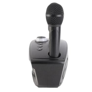 Imagem de aqxreight Alto-falante Home KTV Karaokê Alto-falante Com Dois Microfones Grande Construído Com Bateria de 3000mAh Noites você 2 Microfones karaokê Familiar Com Amigos (Preto)