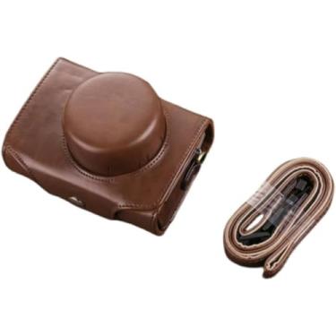 Imagem de ZHQMG Capa compatível com Fuji X10 X20 X30 X100 X100S X100T X100F, câmera digital, capa protetora de couro PU com alça de ombro ajustável, café