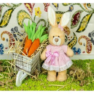 Imagem de Coelho de pelucia amore 20 cm - vestido com lese - CKD CONFECCOES, Poá