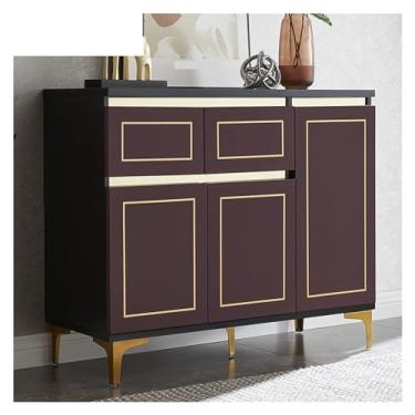 Imagem de Armário buffet moderno minimalista armário de armazenamento de cozinha armário de vinho armário de chá restaurante aparador armário de armazenamento aparador (100 * 40 * 85 cm)