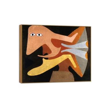 Imagem de Victor Brauner Famosa Pintura em tela de arte de parede pronta para pendurar - Foto de pergunta em moldura de madeira para decoração de sala de estar 40 x 50 cm 16 x 20 pol