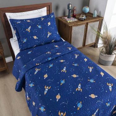 Imagem de Colcha Solteiro Bouti Kids Dupla Face Estampado 2 Peças - Galaxia - Bi