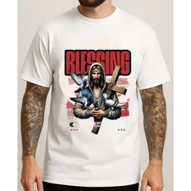Imagem de Camiseta Masculina 100% Algodão 30.1 Penteado Manga Curta Gola Redonda Casual Conforto Lifestyle-Masculino