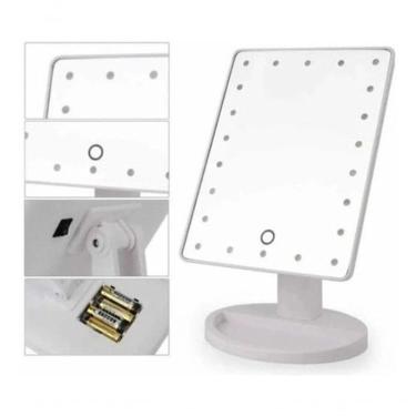 Imagem de Espelho De Mesa Maquiagem Com 16 Leds Rotação Touch Screen