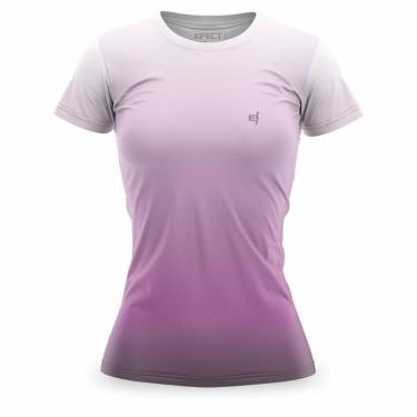 Imagem de Camisa Feminina Academia Blusa Fitness Caminhada Treino Manga Curta Degrade-Feminino