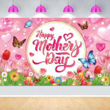Imagem de Tapeçaria para pendurar na parede Feliz Dia das Mães 180cm x 110cm - y