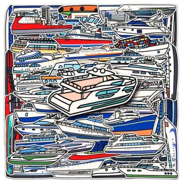 Imagem de Adesivos Boat, 50 unidades para bagagem, laptop e carro, à prova d'águ