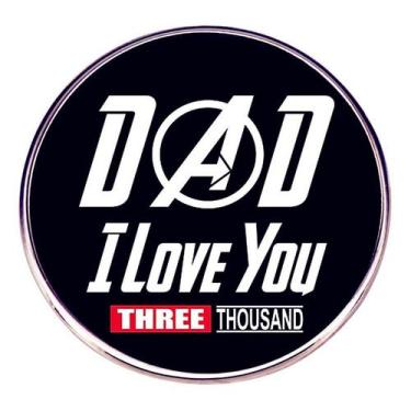 Imagem de Broche Pin Dad I Love You Three Thousand Alloy Black 3x3cm - yiweisai