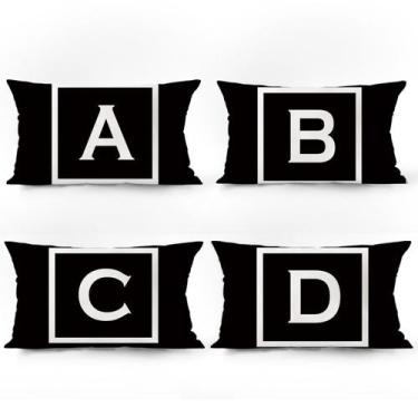 Imagem de Conjunto de fronhas Nordic Black and White Letter Plush 40x60cm - yiwe