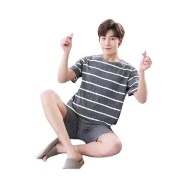 Imagem de Conjunto De Pijamas De Verão Para Meninos Adolescentes Com Camiseta De