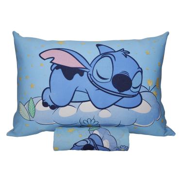 Imagem de Jogo de Lençol KazzaVip Solteiro Malha Mista 70% Algodão e 30% Poliéster Joy Disney Stitch Dream 02 Peças Azul